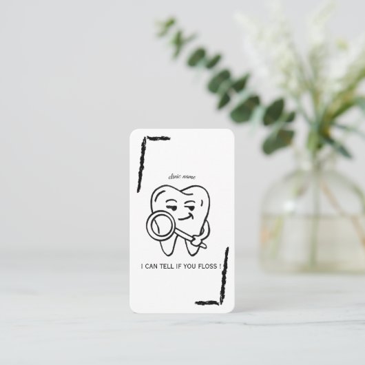 Personalize Funny Dentist Tooth business card 名刺 (スタンド正面)