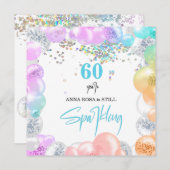 *~* PERSONALIZE GENERIC任意の年齢。バルーン 招待状 (正面/裏面)