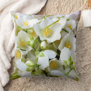 Personalize Get Well Soon同僚のジャスミン花 クッション