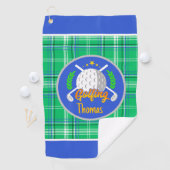Personalize Golf Green Plaid ゴルフタオル (インサイチュ)