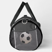 Personalize Gray Black Soccer Ball ダッフルバッグ (右)