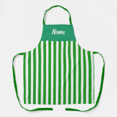 Personalize Green Stripe Kitchen Chef  エプロン (正面)