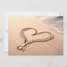 Personalize Greeting Card Beach Heart シーズンカード