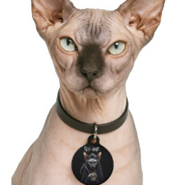 Personalize Grim Reaper Sphynx Cat Funny ペット　ネームタグ