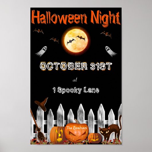 Personalize Halloween Spooky Porch Door Poster ポスター (正面)