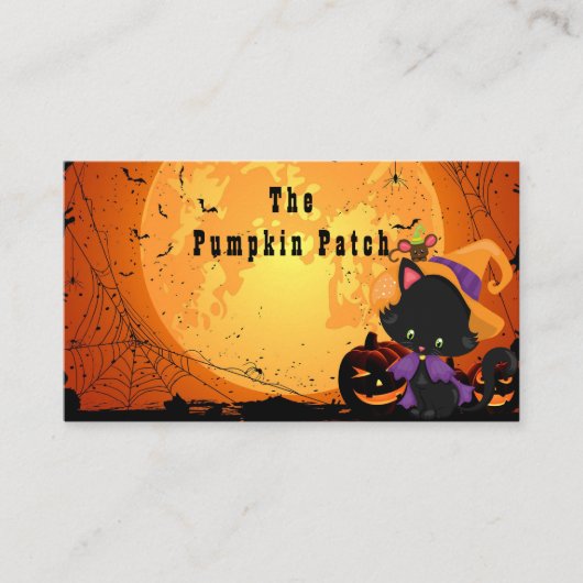 Personalize Halloween Store – パンプキンパッチ 名刺 (正面)