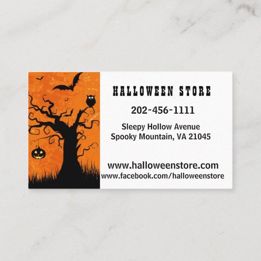 Personalize Halloween Store Pumpkinパッチ 名刺 (裏面)