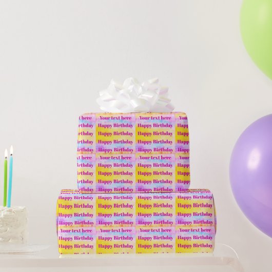 Personalize Happy Birthday Wrapping Paper ラッピングペーパー (パーティーギフト)