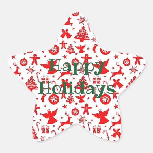 PERSONALIZE HAPPY HOLIDAYSエンジェルディアーシール 星シール (正面)