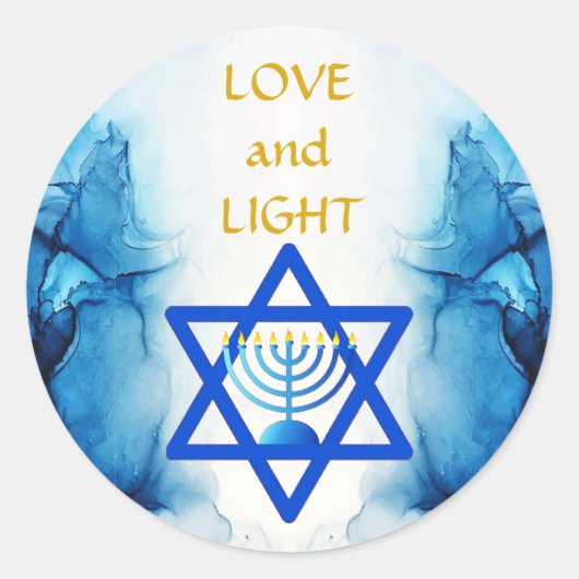 Personalize Holiday LOVE and LIGHT Giftスタンプ ラウンドシール (正面)