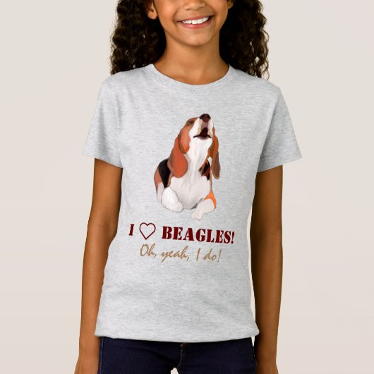 Personalize I Love Beagles Tシャツ (正面)