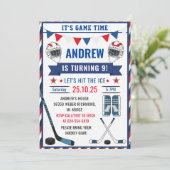 Personalize Ice Hockey Birthday Sports with Photo 招待状 (スタンド正面)