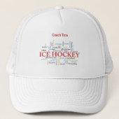 Personalize, Ice Hockey Coach言葉で感謝 キャップ (正面)