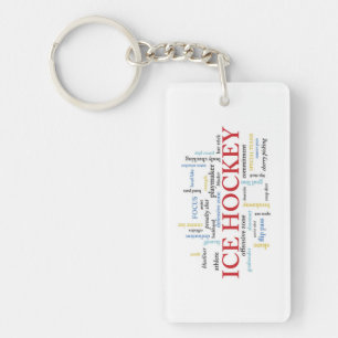 Personalize, Ice Hockey Coach言葉で感謝 キーホルダー