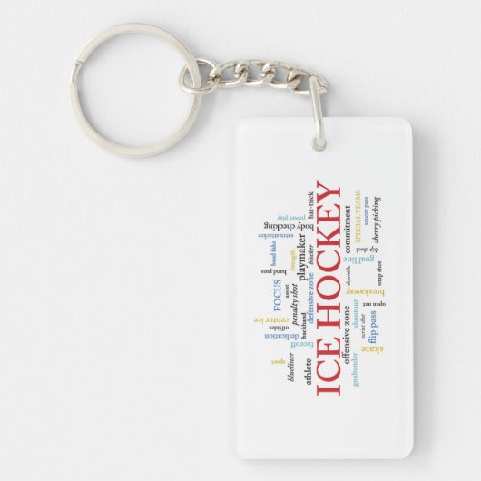Personalize, Ice Hockey Coach言葉で感謝 キーホルダー (正面)