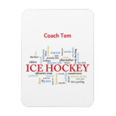 Personalize, Ice Hockey Coach言葉で感謝 マグネット (縦)
