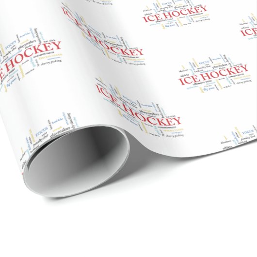 Personalize, Ice Hockey Coach言葉で感謝 ラッピングペーパー (ロールコーナー)