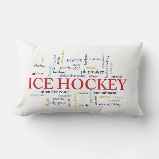 Personalize, Ice Hockey Coach言葉で感謝 ランバークッション (正面)