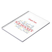 Personalize, Ice Hockey Coach Thank You in Words ノートブック (左側)