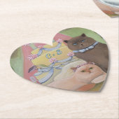 Personalize Initials Wedding Cats  ペーパーコースター (アングル)