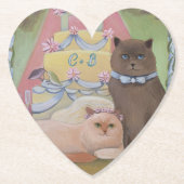 Personalize Initials Wedding Cats  ペーパーコースター (正面)