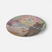 Personalize Initials Wedding Cats ペーパープレート (アングル)