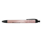 Personalize Ink Pen - Rose Gold Glitter Drip 黒ボールペン (トップ)