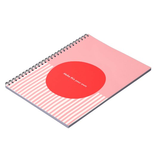 PERSONALIZE Inspired by Bauhaus Red and Pink  ノートブック (左側)