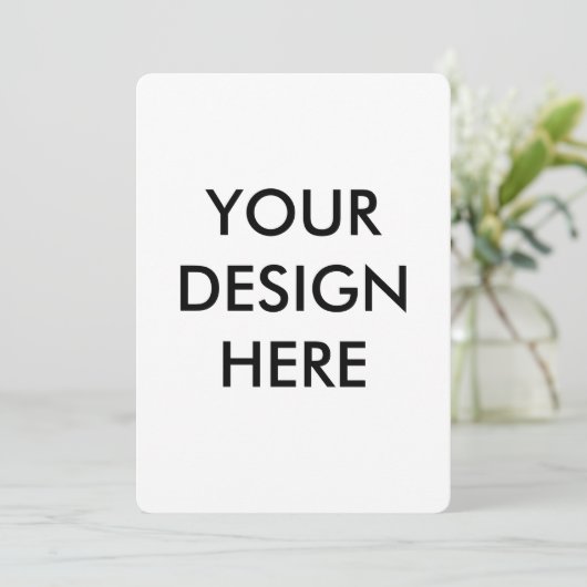  Personalize Invitation, Size: 5" x 7" Paper White 招待状 (スタンド正面)