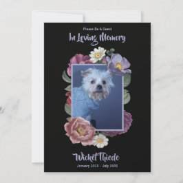 Personalize It! Floral Photo Pet Memorial 招待状