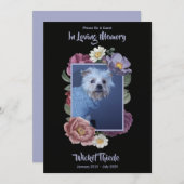Personalize It! Floral Photo Pet Memorial 招待状 (正面/裏面)