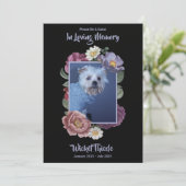 Personalize It! Floral Photo Pet Memorial 招待状 (スタンド正面)