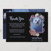 Personalize It! Floral Photo Pet Memorial Thank 招待状 (正面/裏面)
