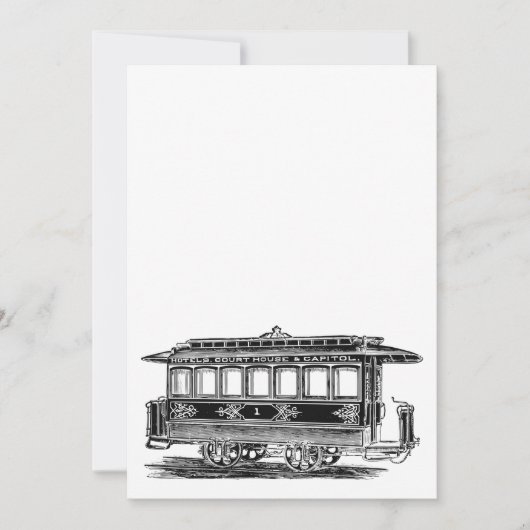 Personalize it |Old tram |streetcar Vintage engine 招待状 (正面)