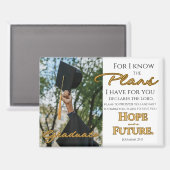 Personalize Jeremiah 29:11グラッドキャップ聖なる書物、 経典 マグネット (正面/裏面)