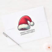Personalize Jolly Brain Warmer Greeting Card ラウンドシール (封筒)