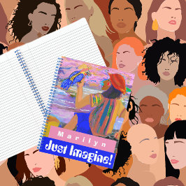 Personalize Journal瞑想的な女性と鳥 ノートブック