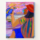 Personalize Journal瞑想的な女性と鳥 ノートブック (裏面)