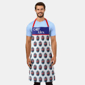 Personalize July 4th Cupcakes All-Over Print Apron エプロン (着用した状態)
