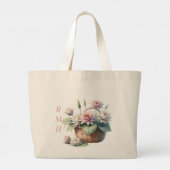 Personalize July Water Lily Tote Bag ラージトートバッグ (裏面)