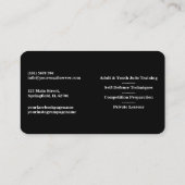 Personalize Karate instructor Gold Kickboxing  名刺 (裏面)