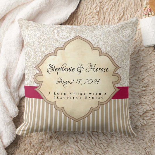 Personalize Keepsakeカップル結婚ズ クッション (ブランケット)