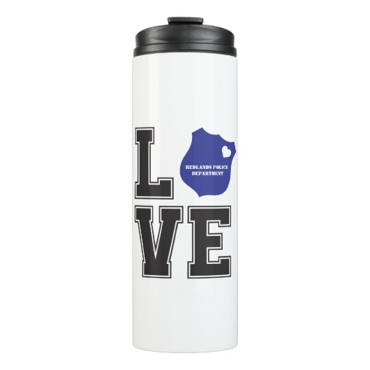 Personalize Loveハートバッジ警察サポート タンブラー (正面)