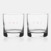 Personalize Love Shape Stem Wedding Monogram  ウイスキーグラス (裏面)