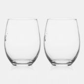 Personalize Love Shape Stem Wedding Monogram  ステムなしワイングラス (左)