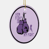 Personalize Lupus Support彼女の戦いは私のボクシング セラミックオーナメント (右)