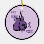 Personalize Lupus Support彼女の戦いは私のボクシング セラミックオーナメント (正面)