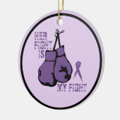 Personalize Lupus Support彼女の戦いは私のボクシング セラミックオーナメント (左)