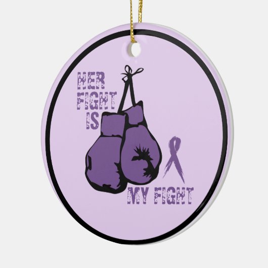 Personalize Lupus Support彼女の戦いは私のボクシング セラミックオーナメント (左)