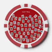 Personalize MahJong tiles (symbols) on red ポーカーチップ (正面)